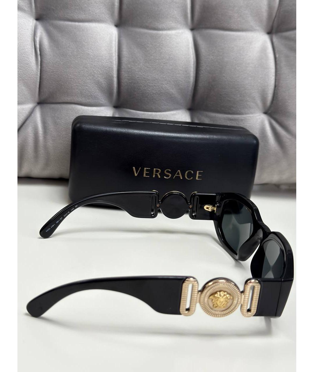 VERSACE Черные пластиковые солнцезащитные очки, фото 6