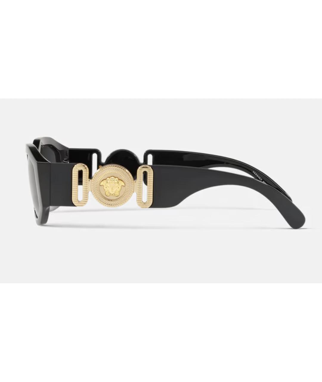 VERSACE Черные пластиковые солнцезащитные очки, фото 3