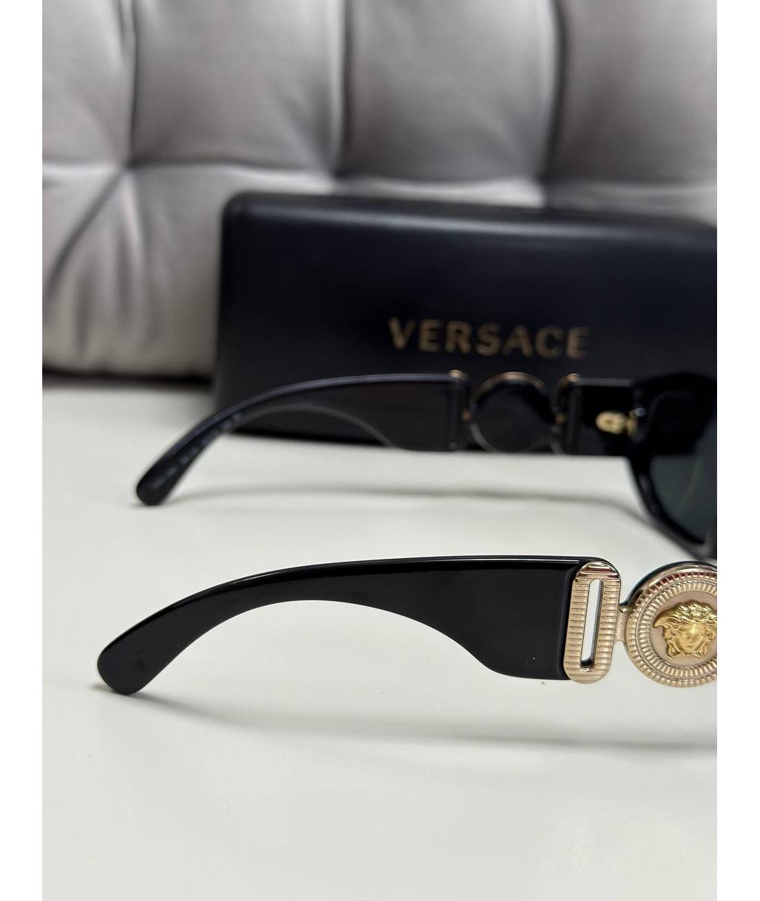 VERSACE Черные пластиковые солнцезащитные очки, фото 5
