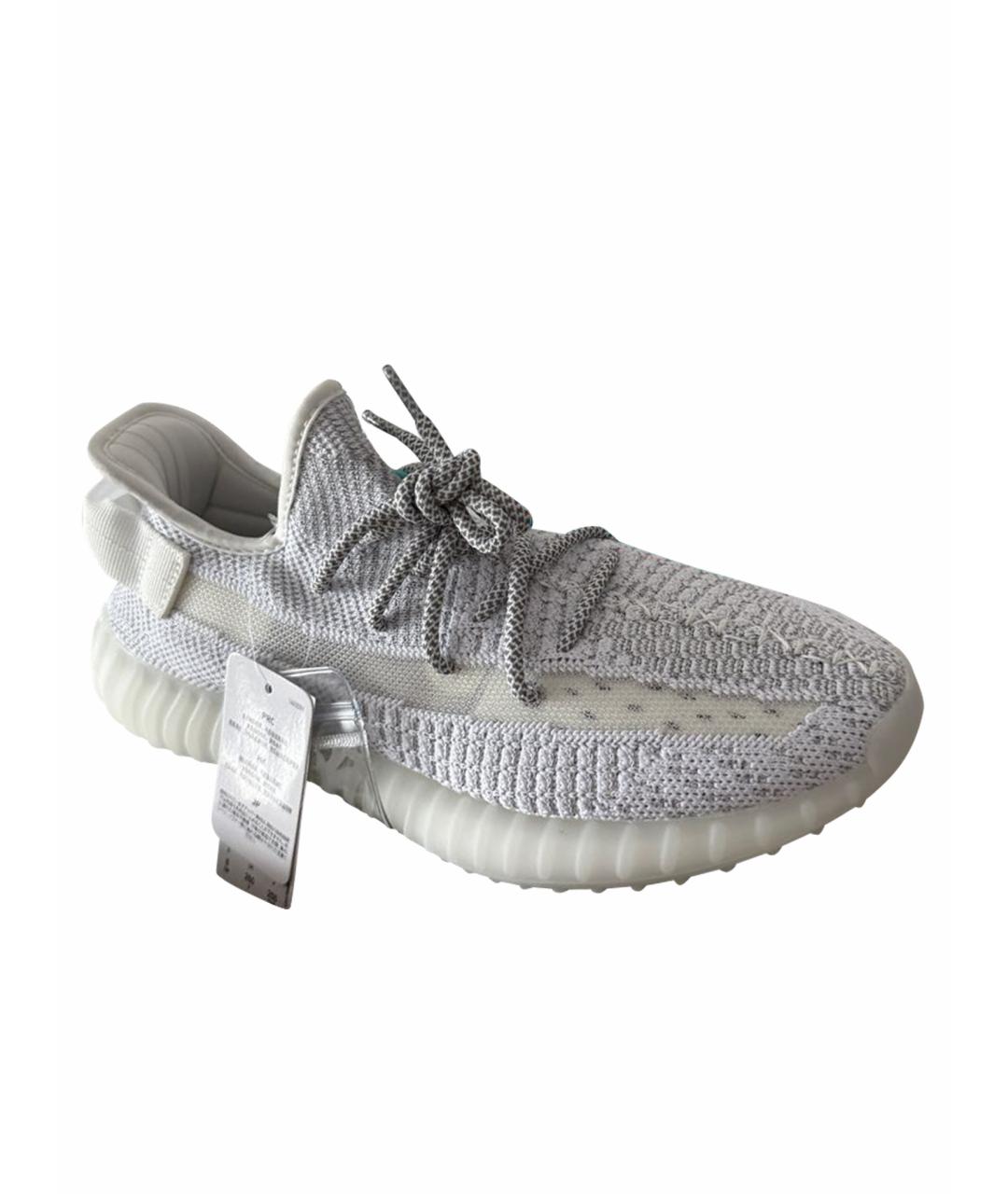 ADIDAS YEEZY Белые текстильные низкие кроссовки / кеды, фото 1