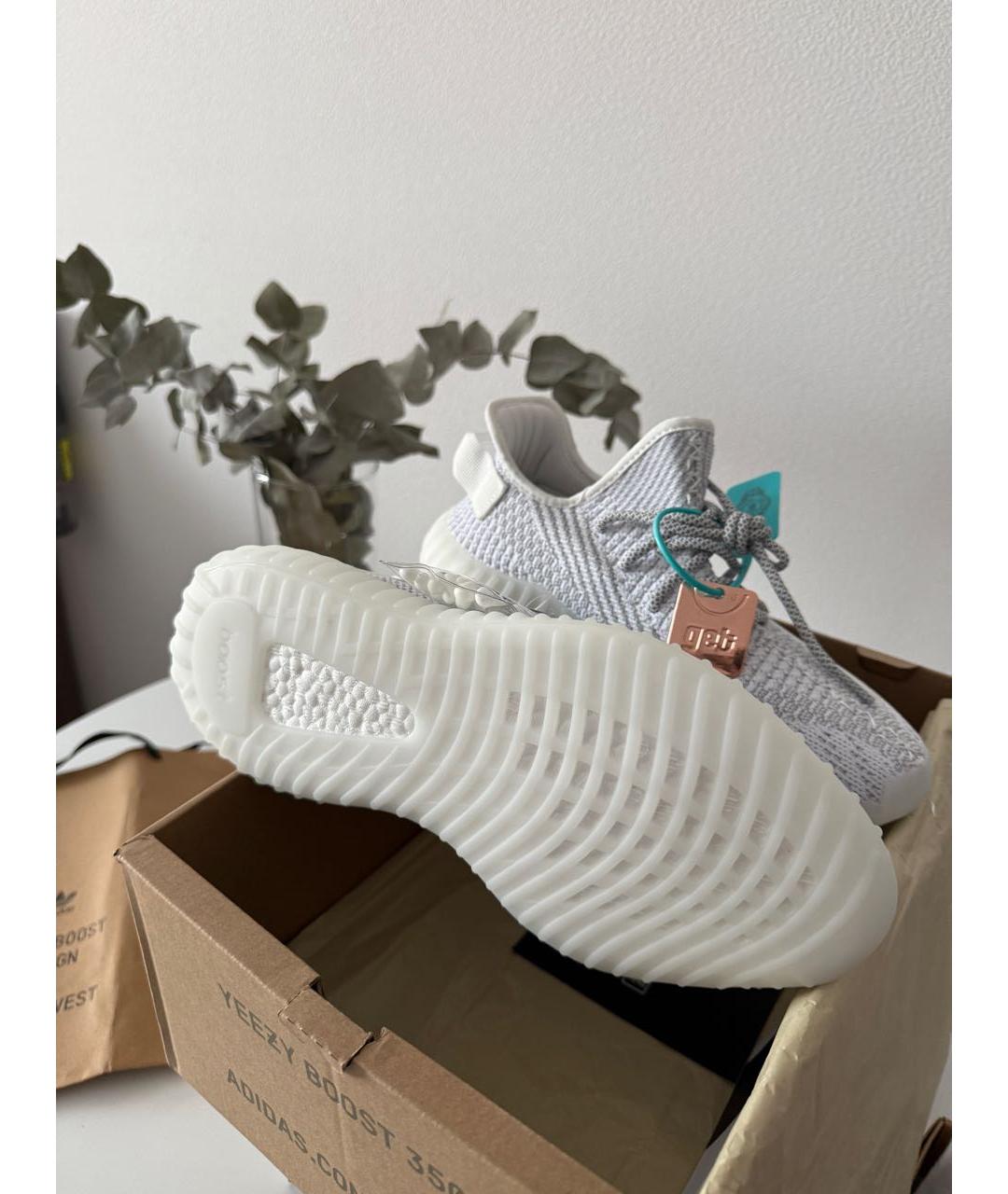 ADIDAS YEEZY Белые текстильные низкие кроссовки / кеды, фото 3