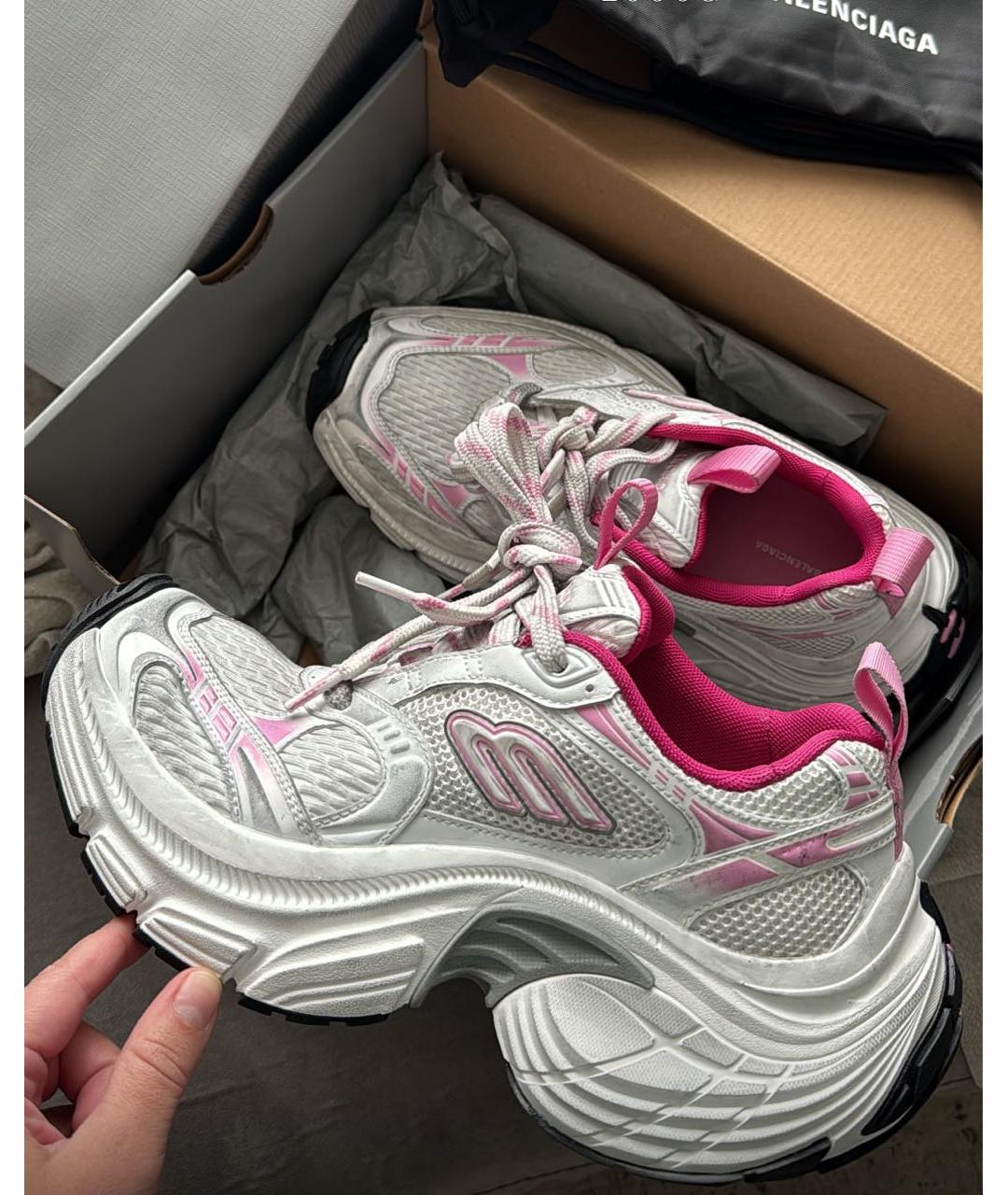 BALENCIAGA Белые синтетические кроссовки, фото 2