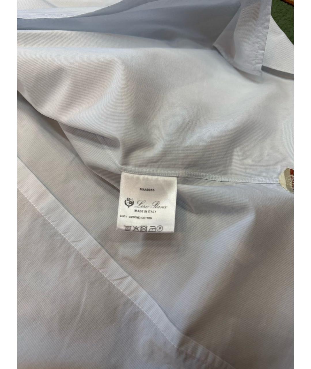 LORO PIANA Белая хлопковая классическая рубашка, фото 3