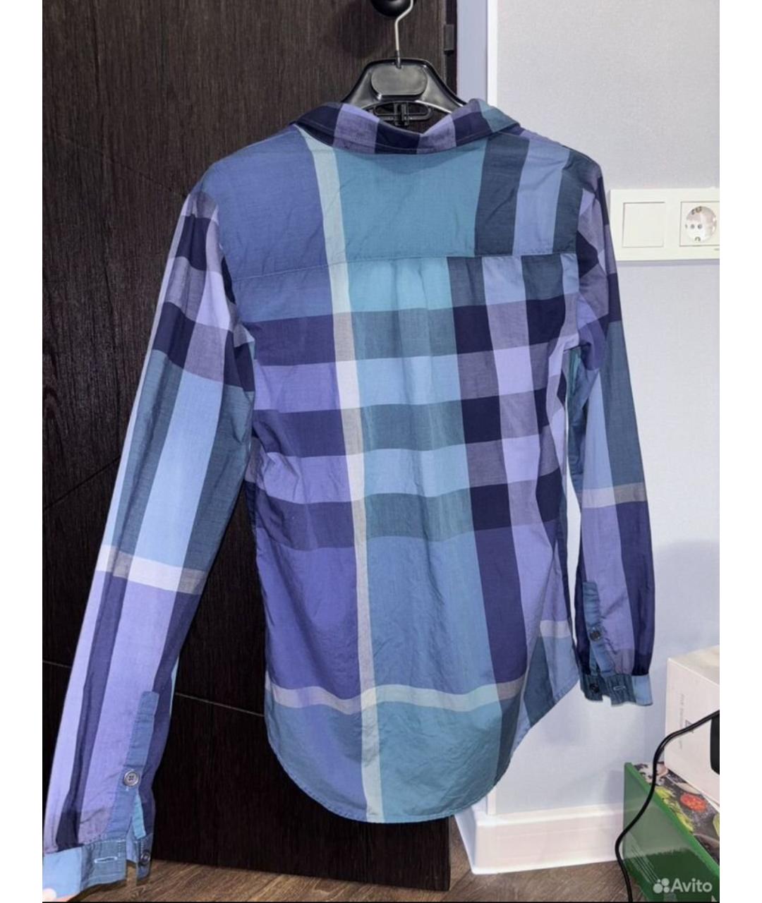 BURBERRY Синяя хлопковая рубашка, фото 2