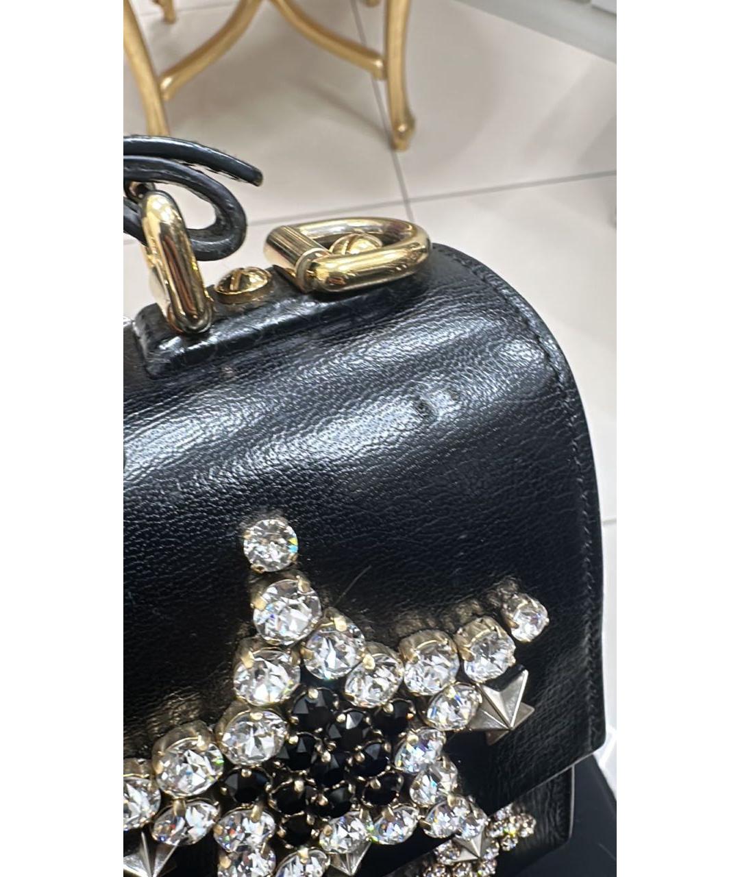 DOLCE&GABBANA Черная кожаная сумка через плечо, фото 5