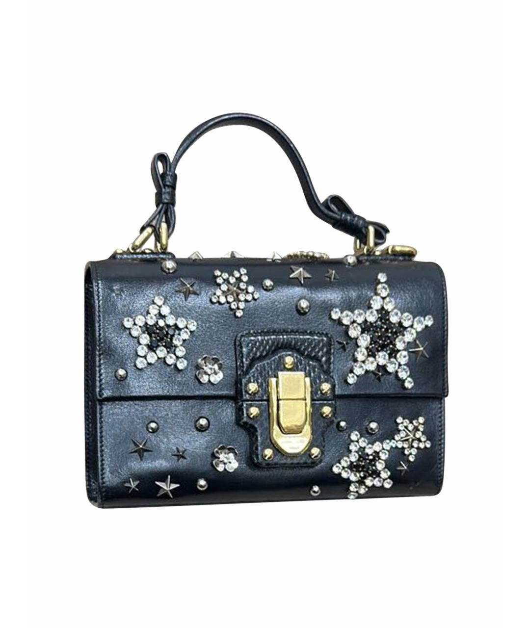 DOLCE&GABBANA Черная кожаная сумка через плечо, фото 1