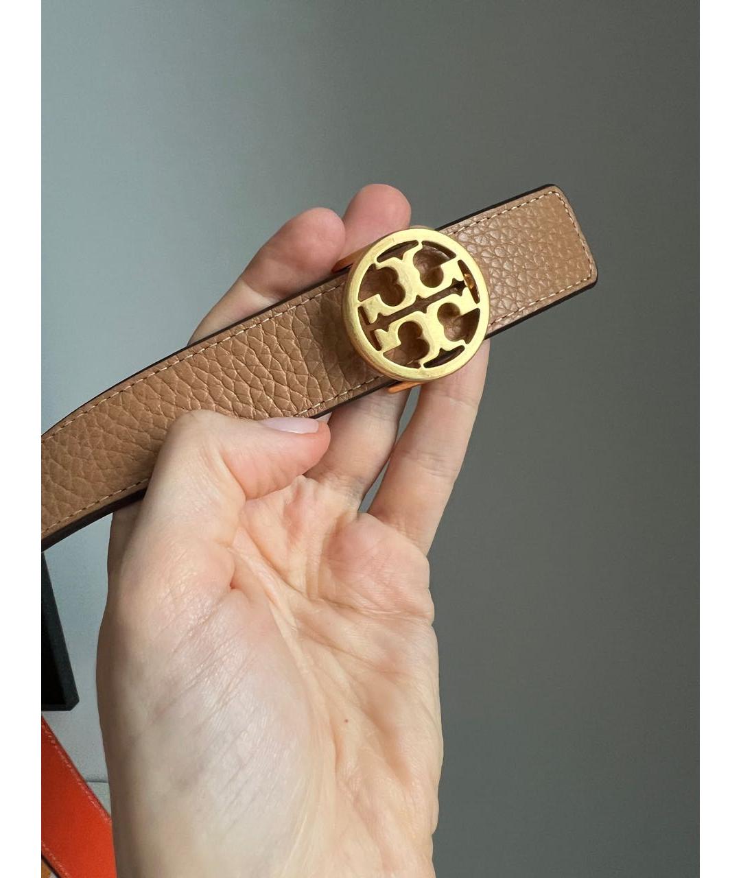 TORY BURCH Бежевый кожаный ремень, фото 2