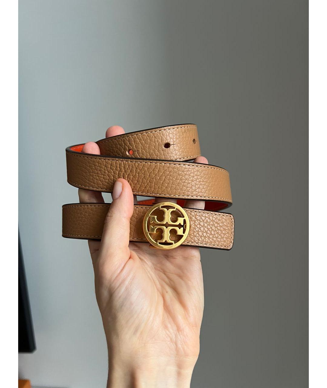 TORY BURCH Бежевый кожаный ремень, фото 6