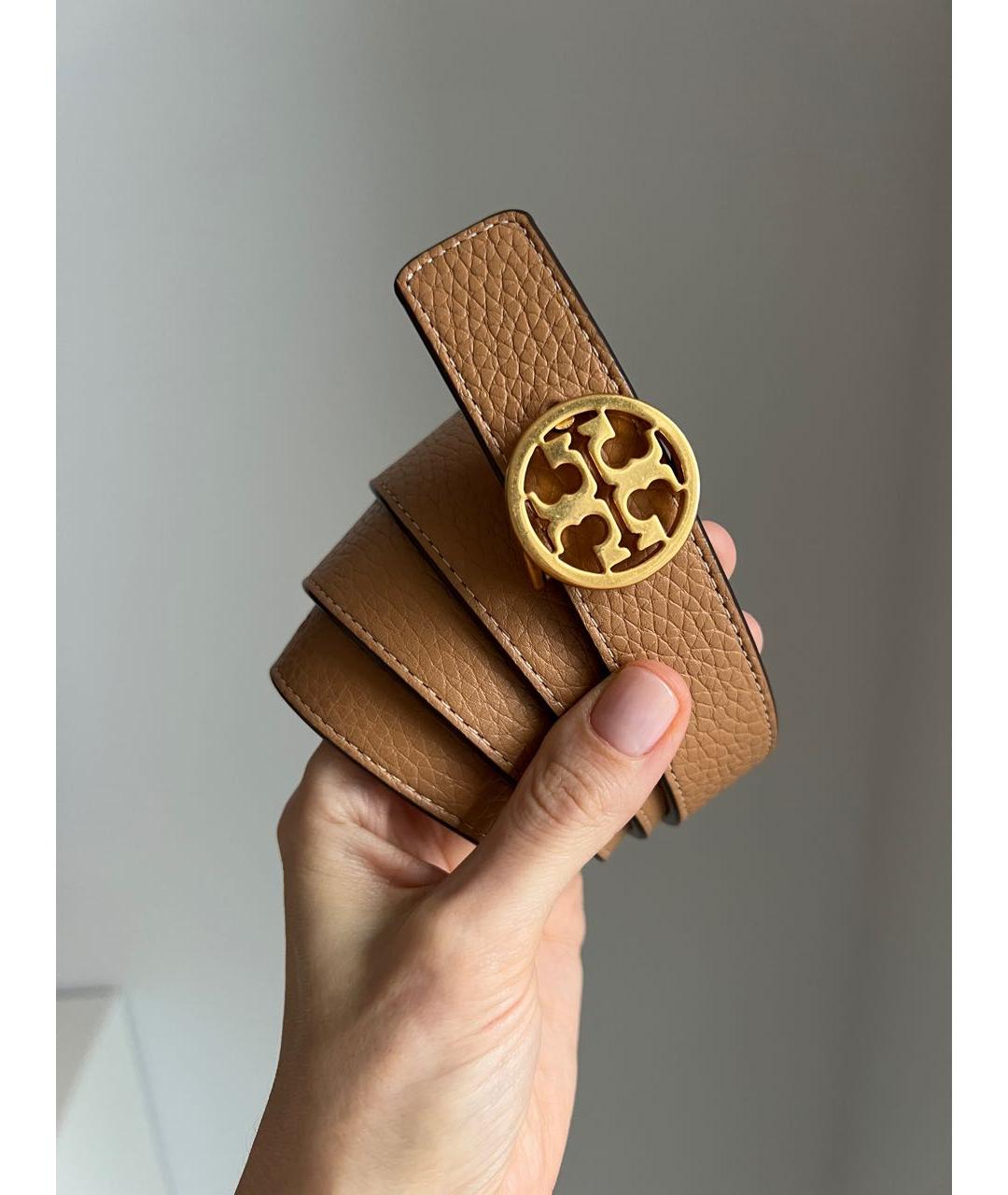 TORY BURCH Бежевый кожаный ремень, фото 8