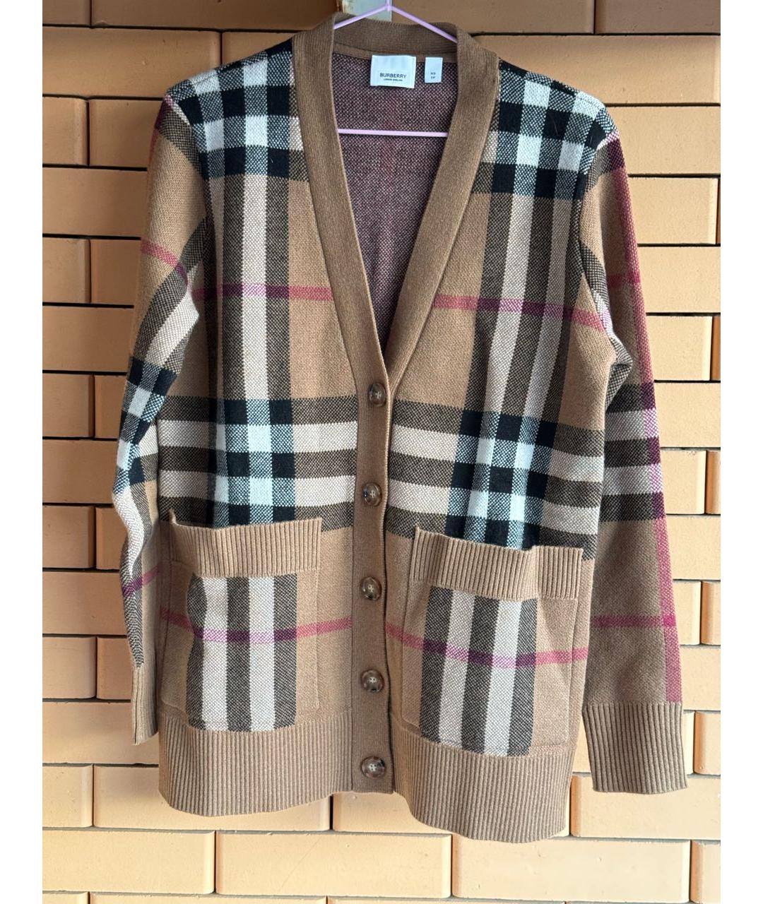 BURBERRY Коричневый шерстяной кардиган, фото 2