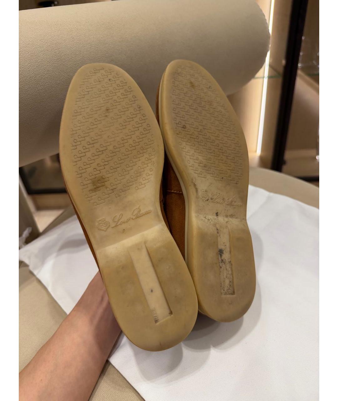 LORO PIANA Коричневые замшевые лоферы, фото 8