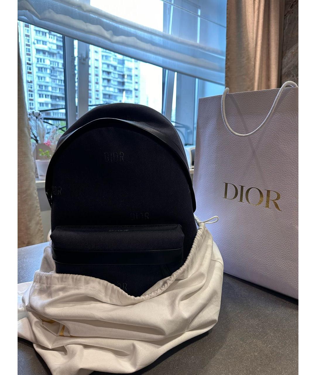 CHRISTIAN DIOR Темно-синий тканевый рюкзак, фото 2