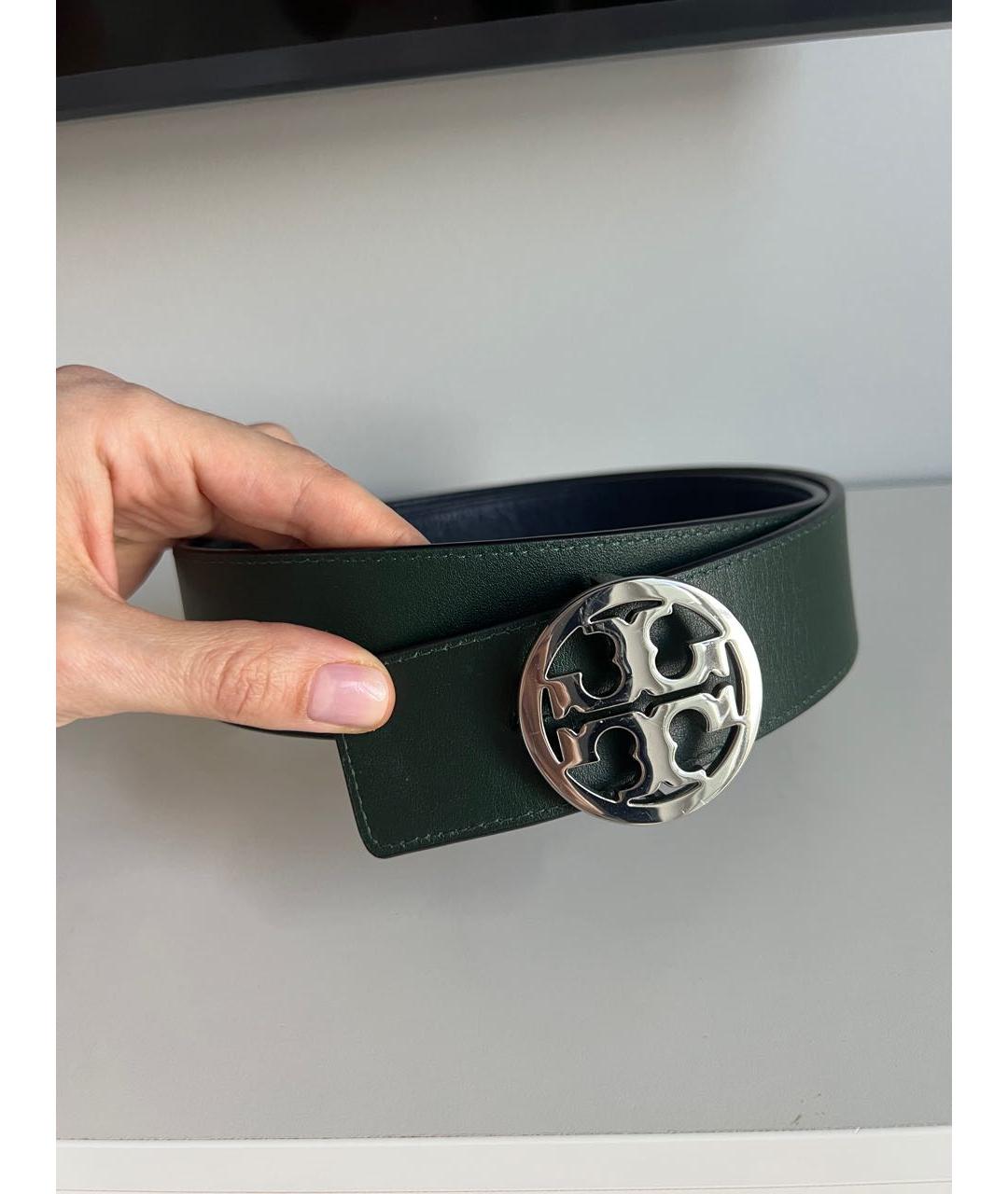 TORY BURCH Темно-синий кожаный ремень, фото 2