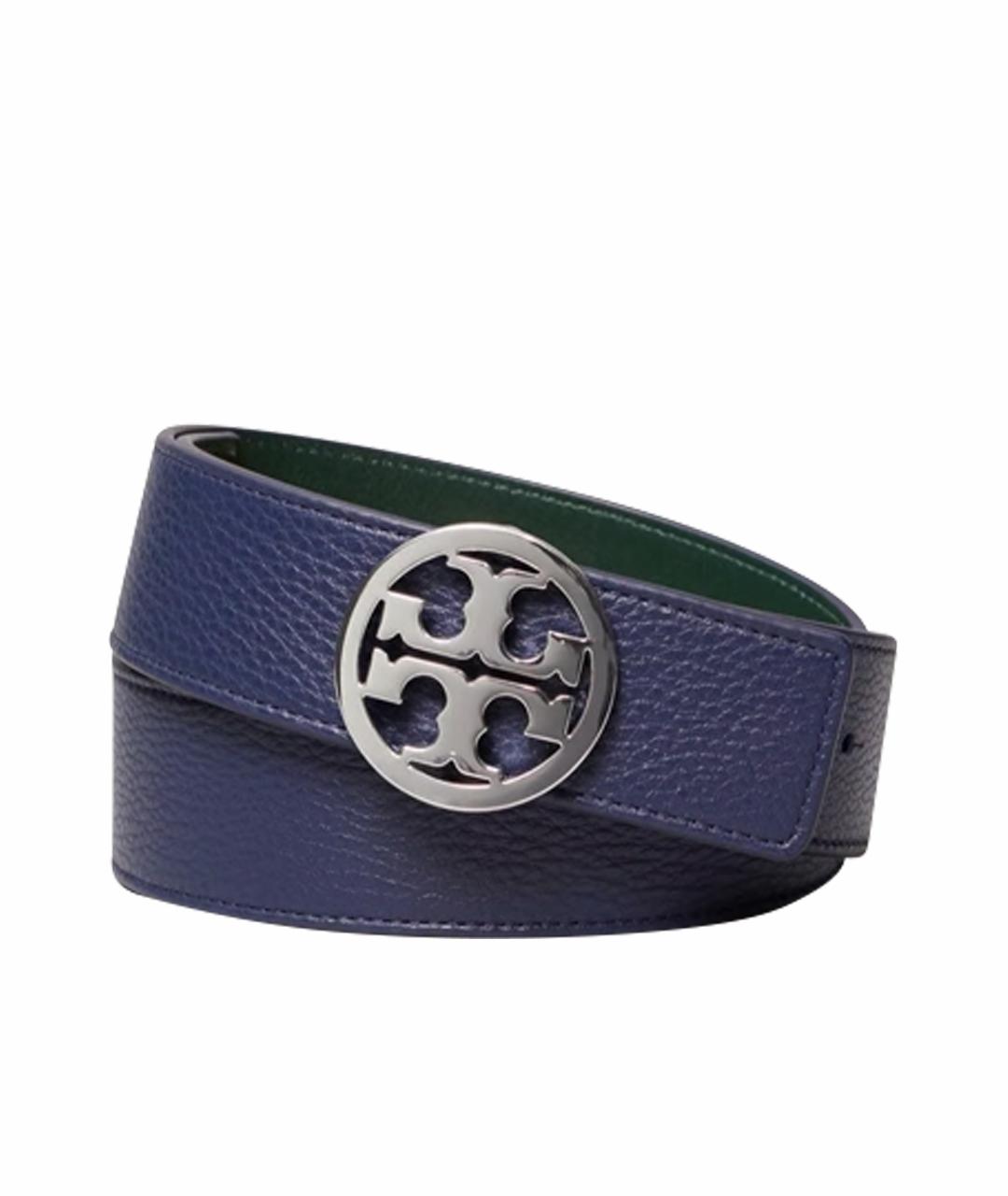 TORY BURCH Темно-синий кожаный ремень, фото 1