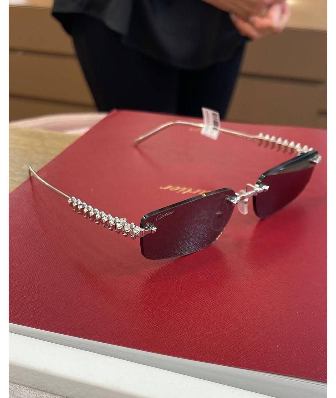 CARTIER Серебряные металлические солнцезащитные очки, фото 2