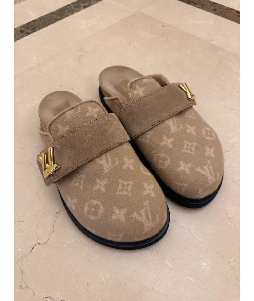 LOUIS VUITTON Бежевые мюли, фото 4