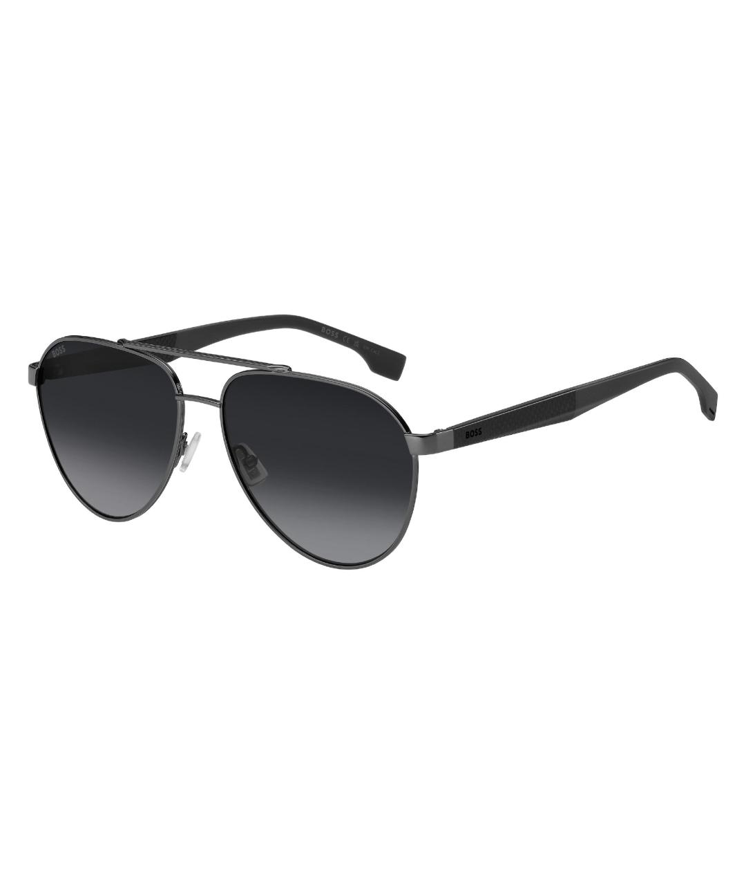 HUGO BOSS Серые металлические солнцезащитные очки, фото 1