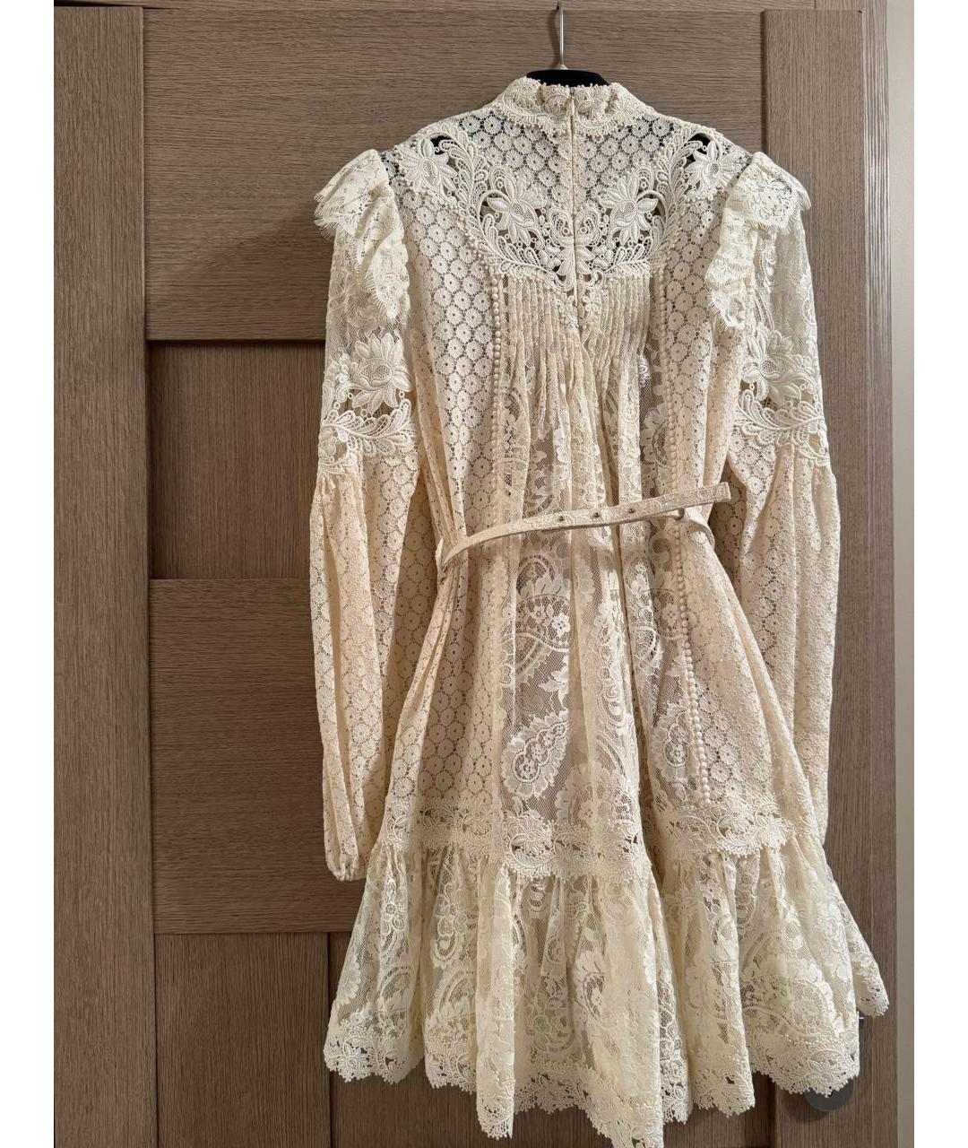 ZIMMERMANN Белое кружевное коктейльное платье, фото 2