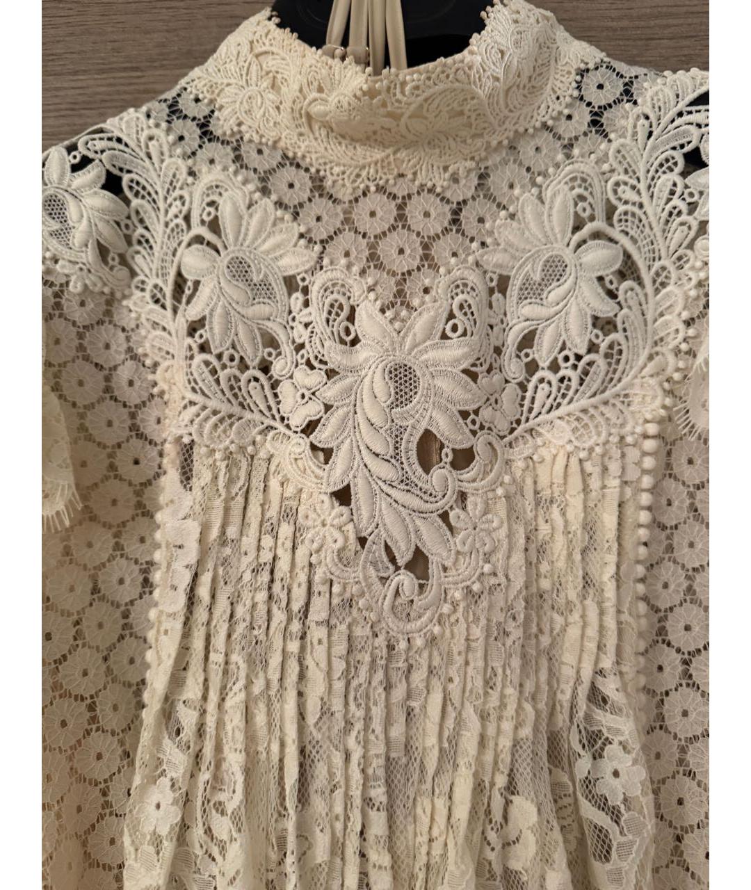 ZIMMERMANN Белое кружевное коктейльное платье, фото 4