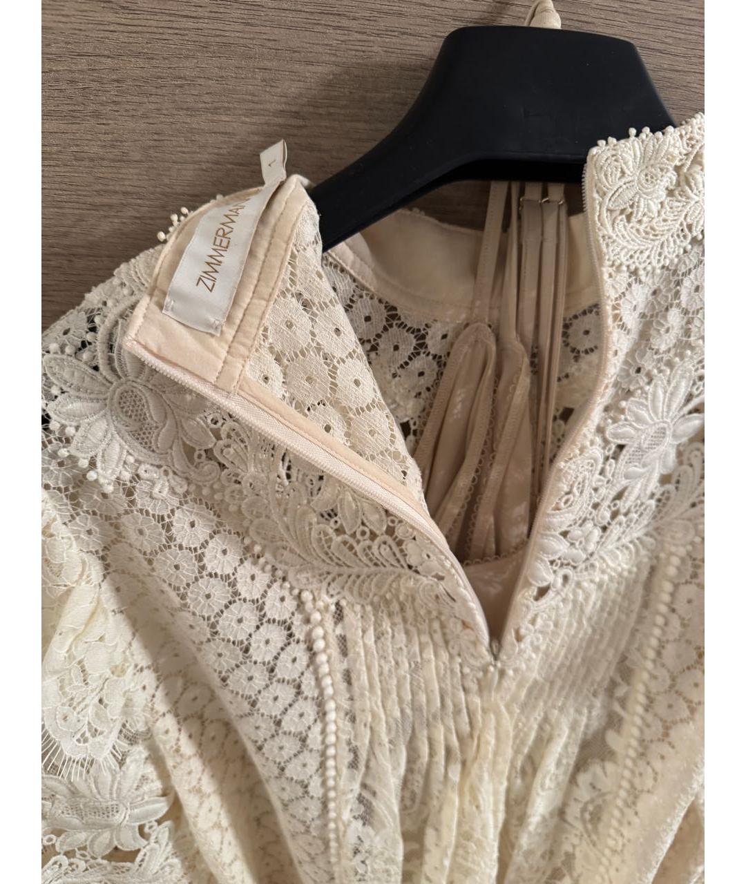 ZIMMERMANN Белое кружевное коктейльное платье, фото 3