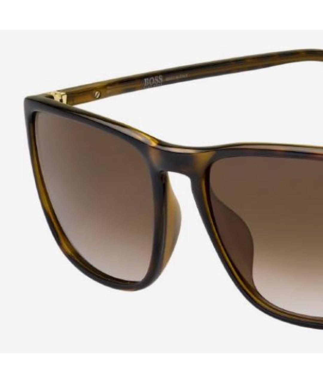HUGO BOSS Коричневые пластиковые солнцезащитные очки, фото 5