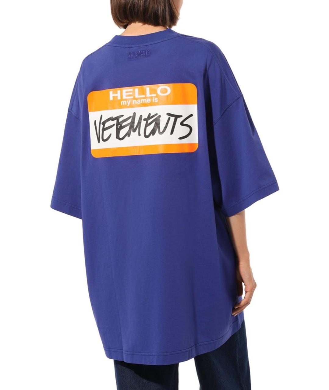 VETEMENTS Синяя хлопковая футболка, фото 8