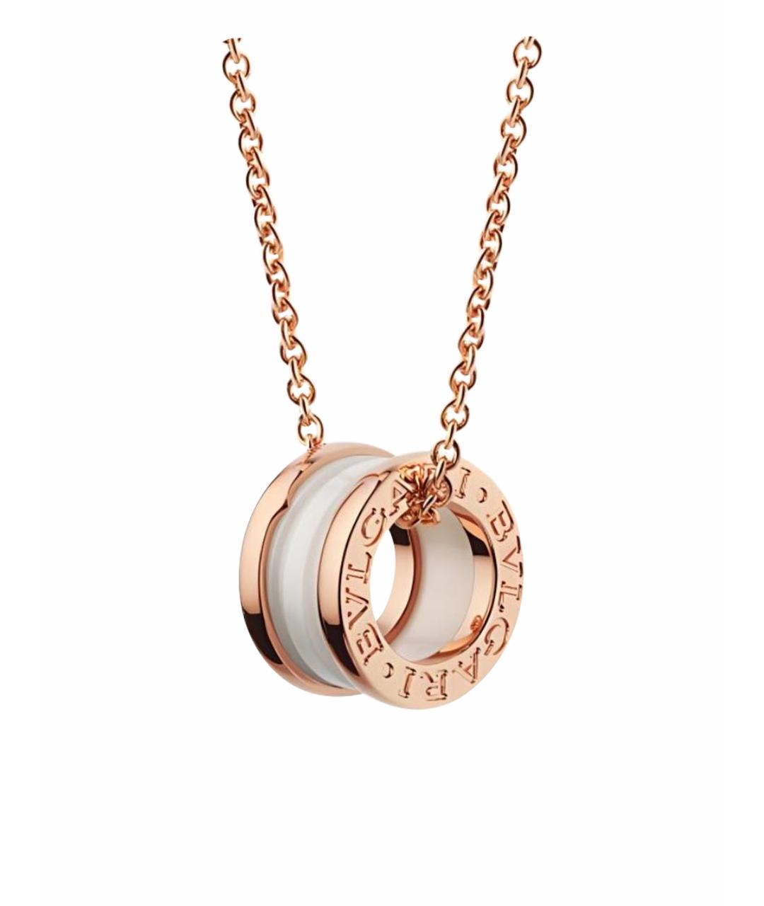 BVLGARI Белая подвеска из розового золота, фото 1