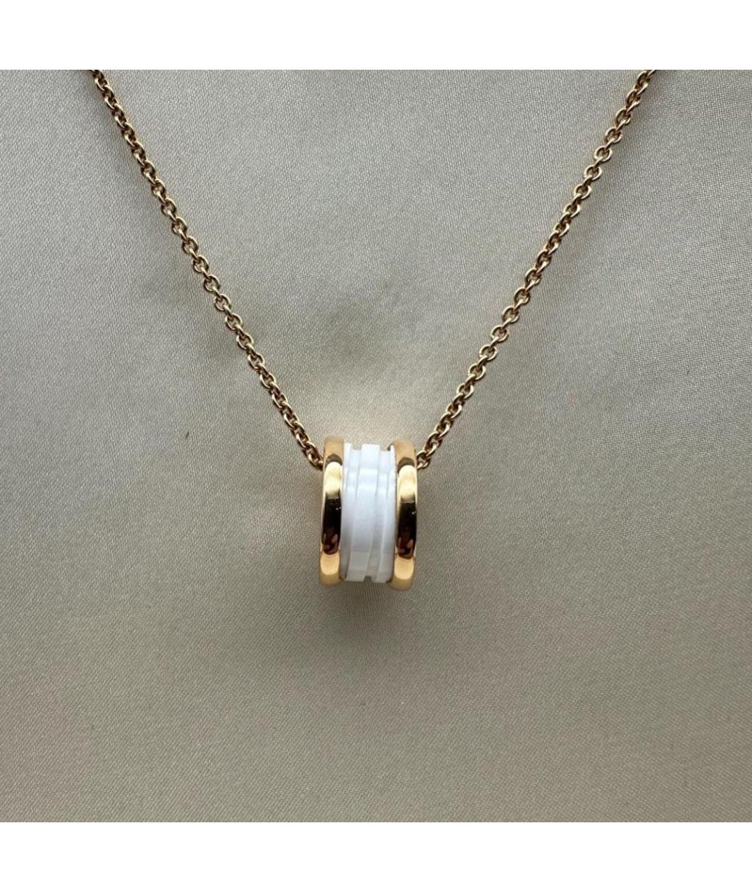 BVLGARI Белая подвеска из розового золота, фото 3
