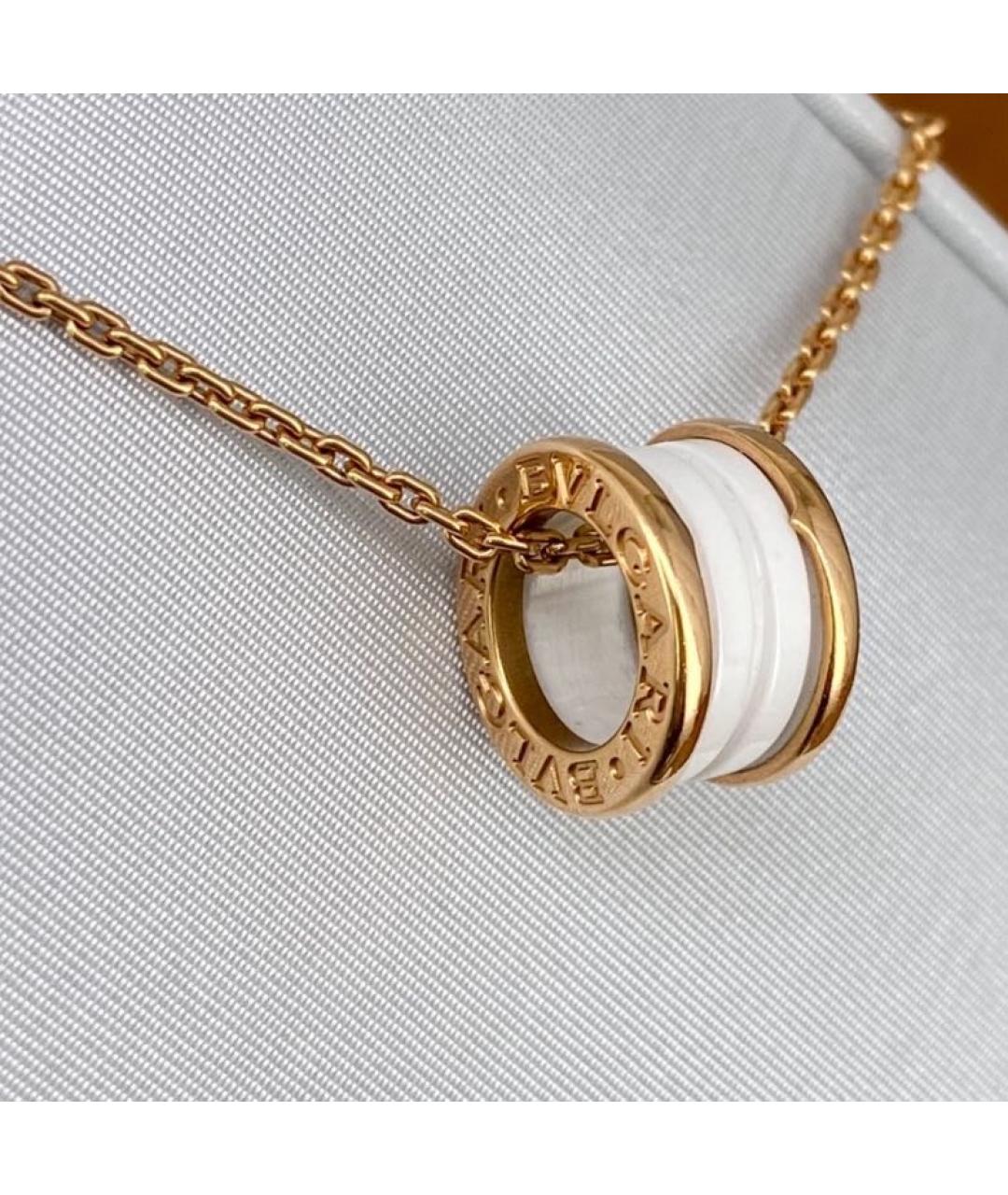 BVLGARI Белая подвеска из розового золота, фото 2