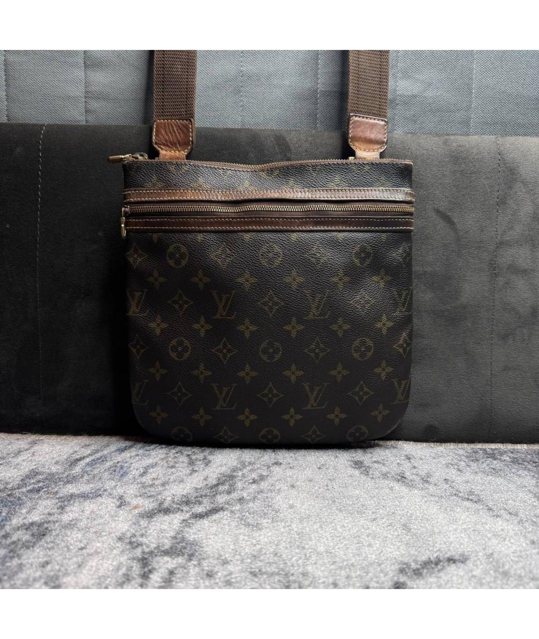 LOUIS VUITTON Коричневая кожаная сумка на плечо, фото 2