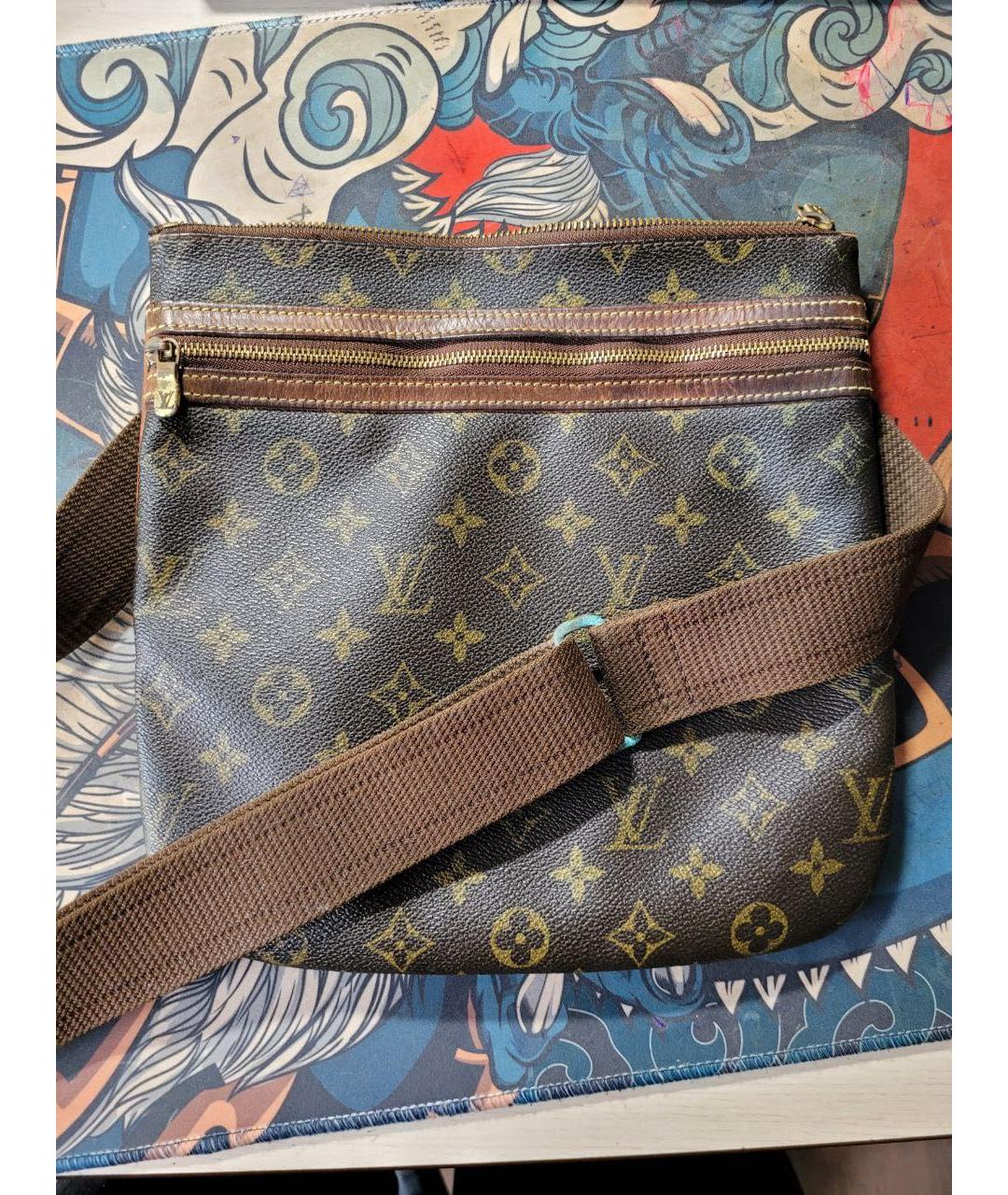 LOUIS VUITTON Коричневая кожаная сумка на плечо, фото 5