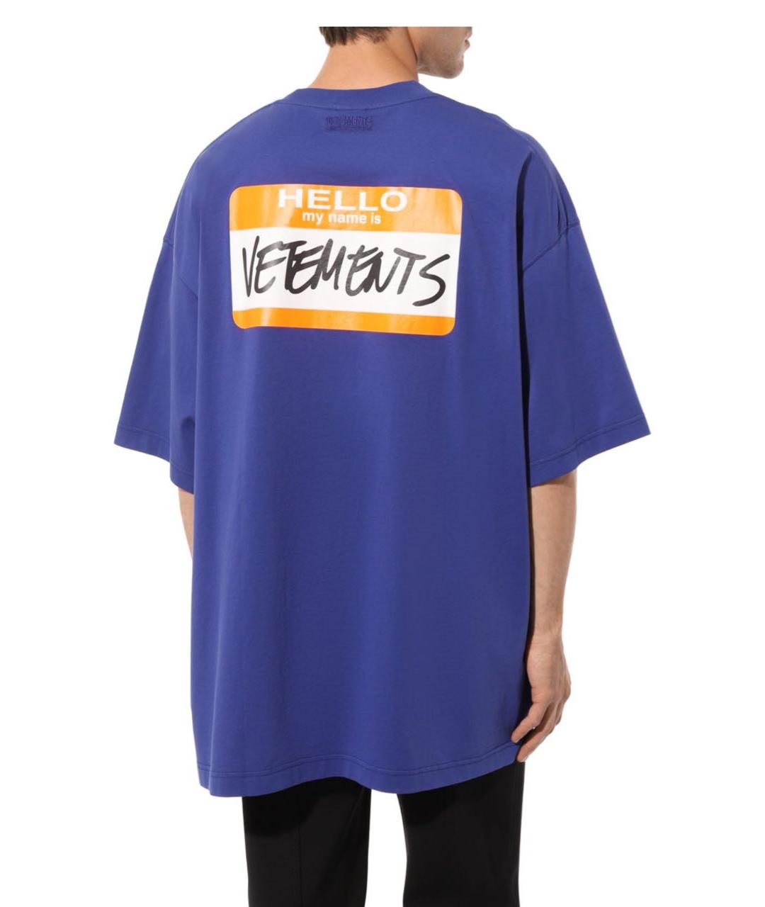 VETEMENTS Синяя хлопковая футболка, фото 7