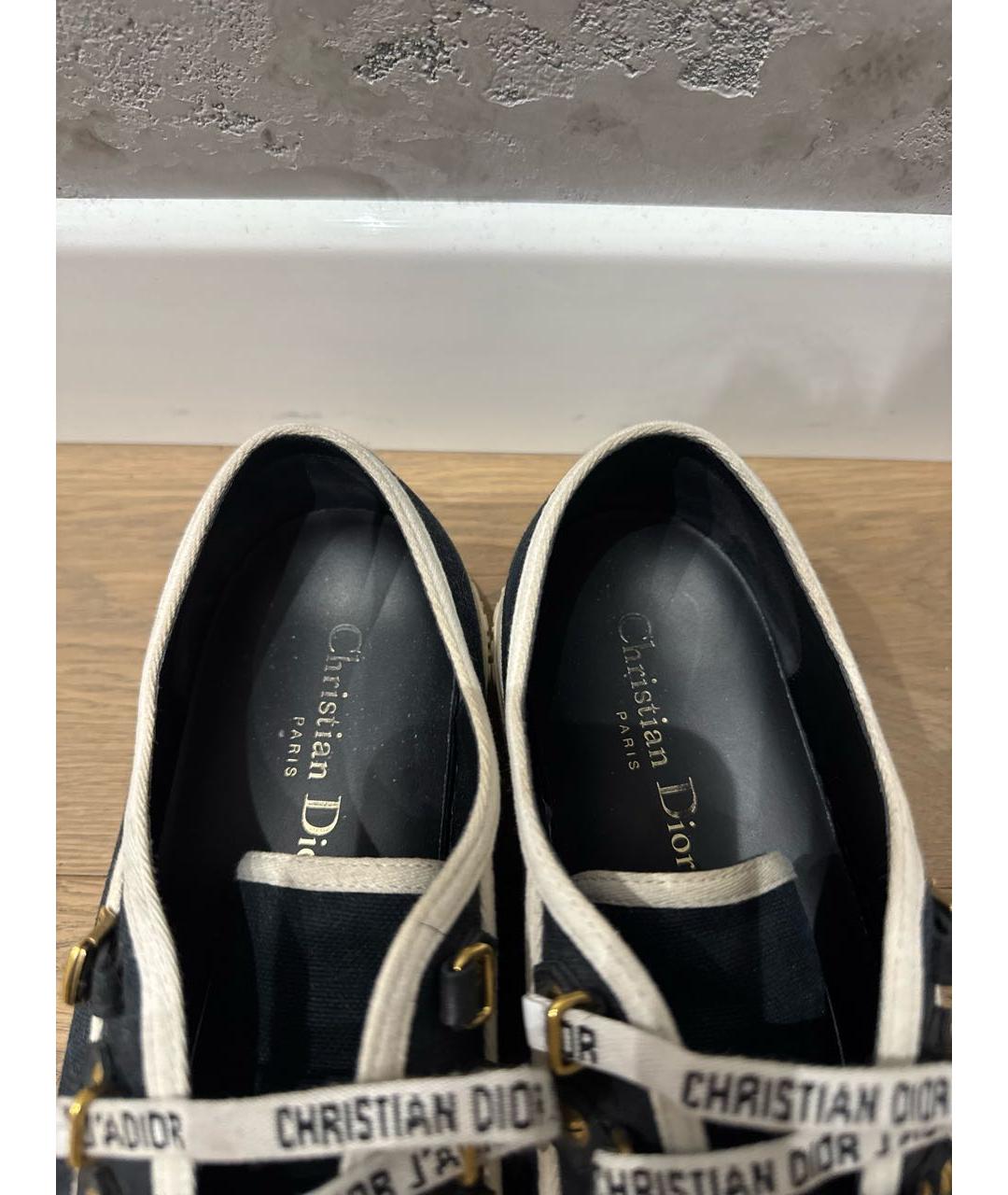CHRISTIAN DIOR Черные текстильные кеды, фото 5