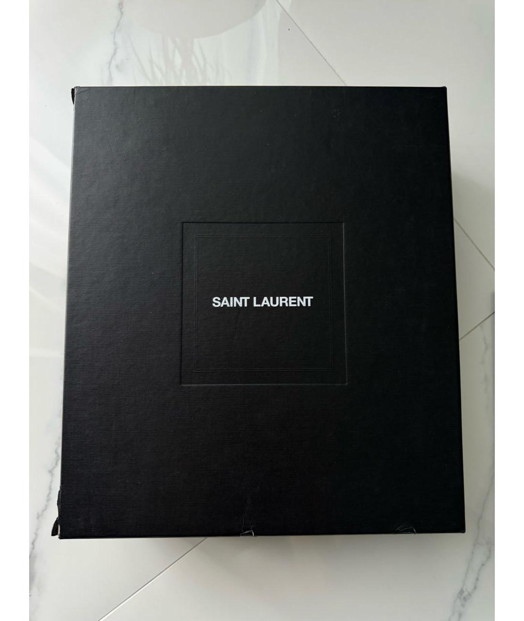 SAINT LAURENT Черные кожаные полусапоги, фото 6