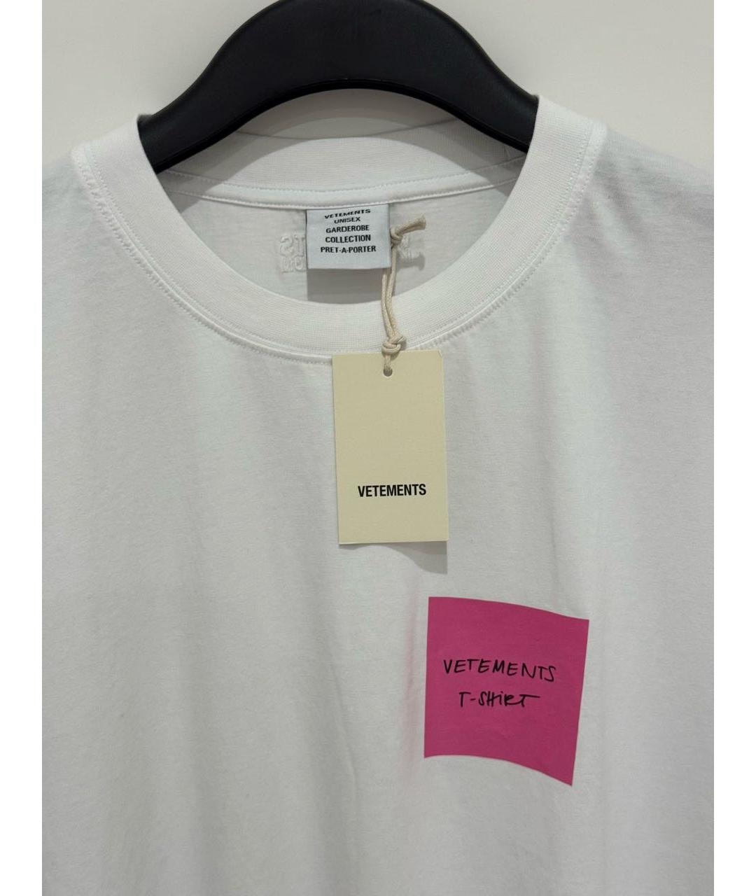 VETEMENTS Белая хлопковая футболка, фото 3