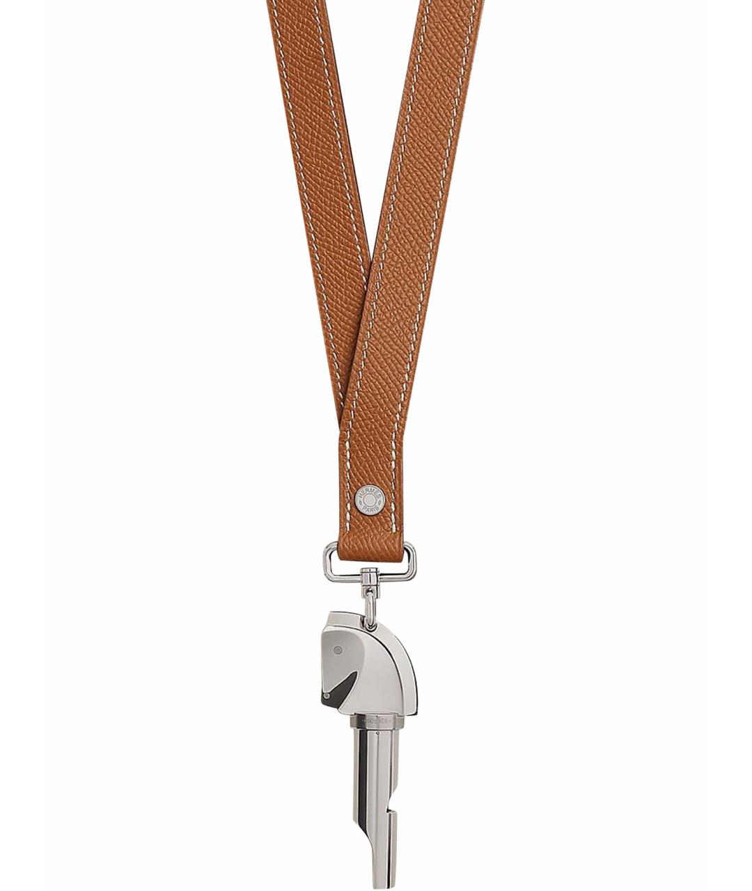 HERMES Коричневая кожаная цепочка/подвеска, фото 1