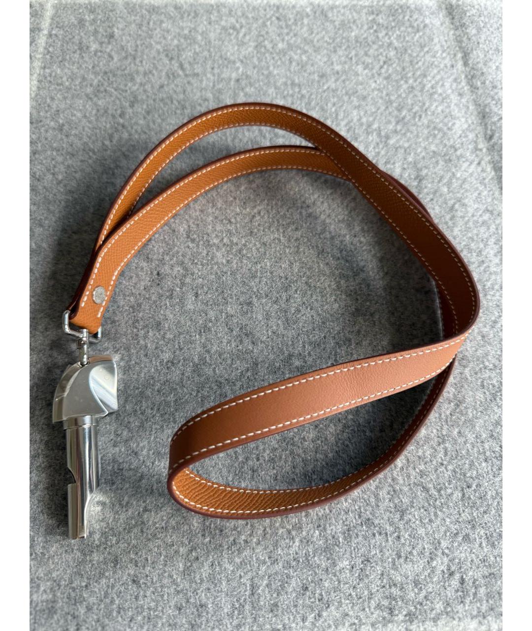 HERMES Коричневая кожаная цепочка/подвеска, фото 7