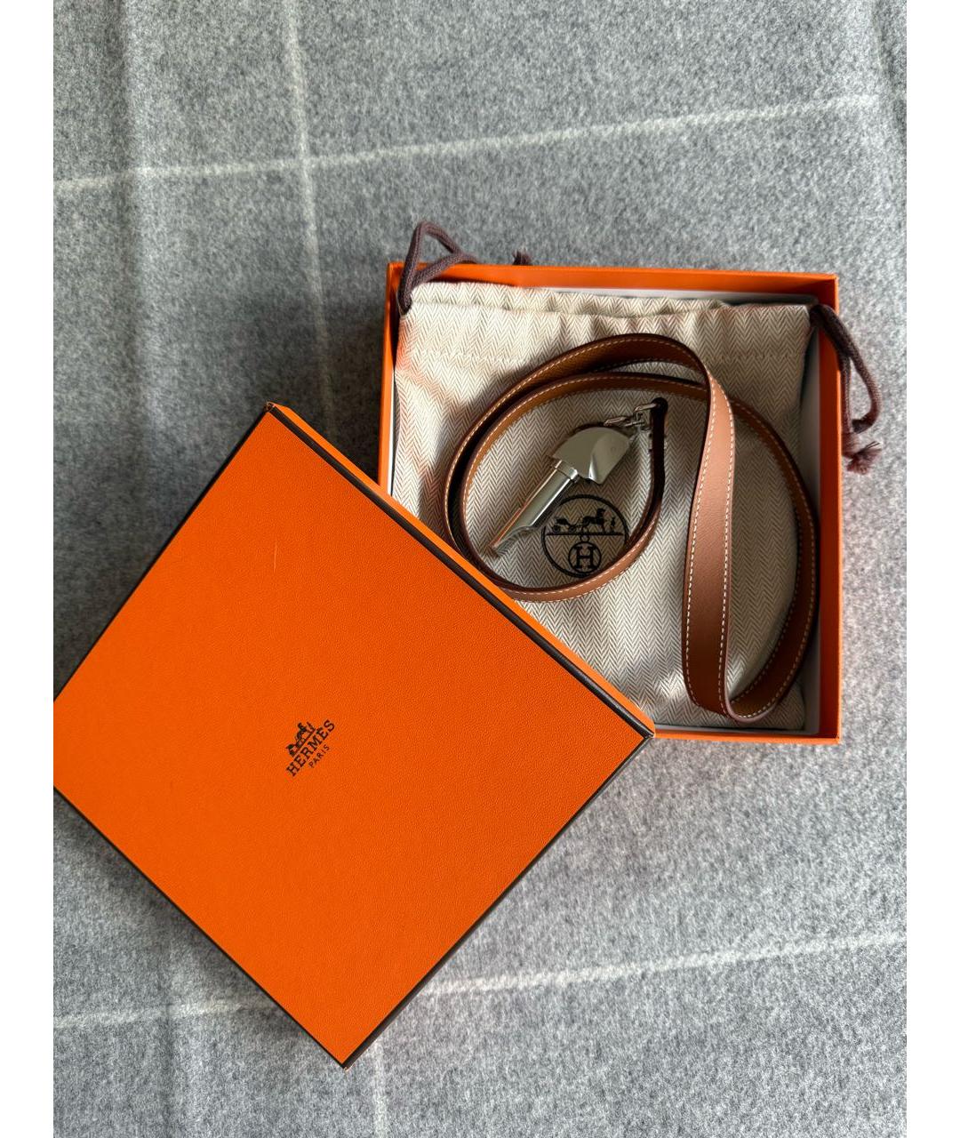 HERMES Коричневая кожаная цепочка/подвеска, фото 3