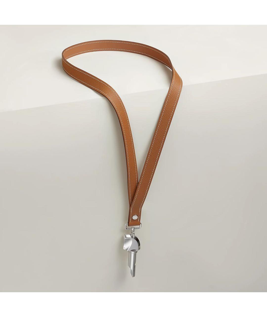 HERMES Коричневая кожаная цепочка/подвеска, фото 9