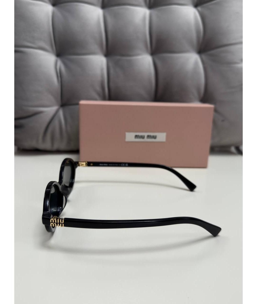 MIU MIU Черные пластиковые солнцезащитные очки, фото 5