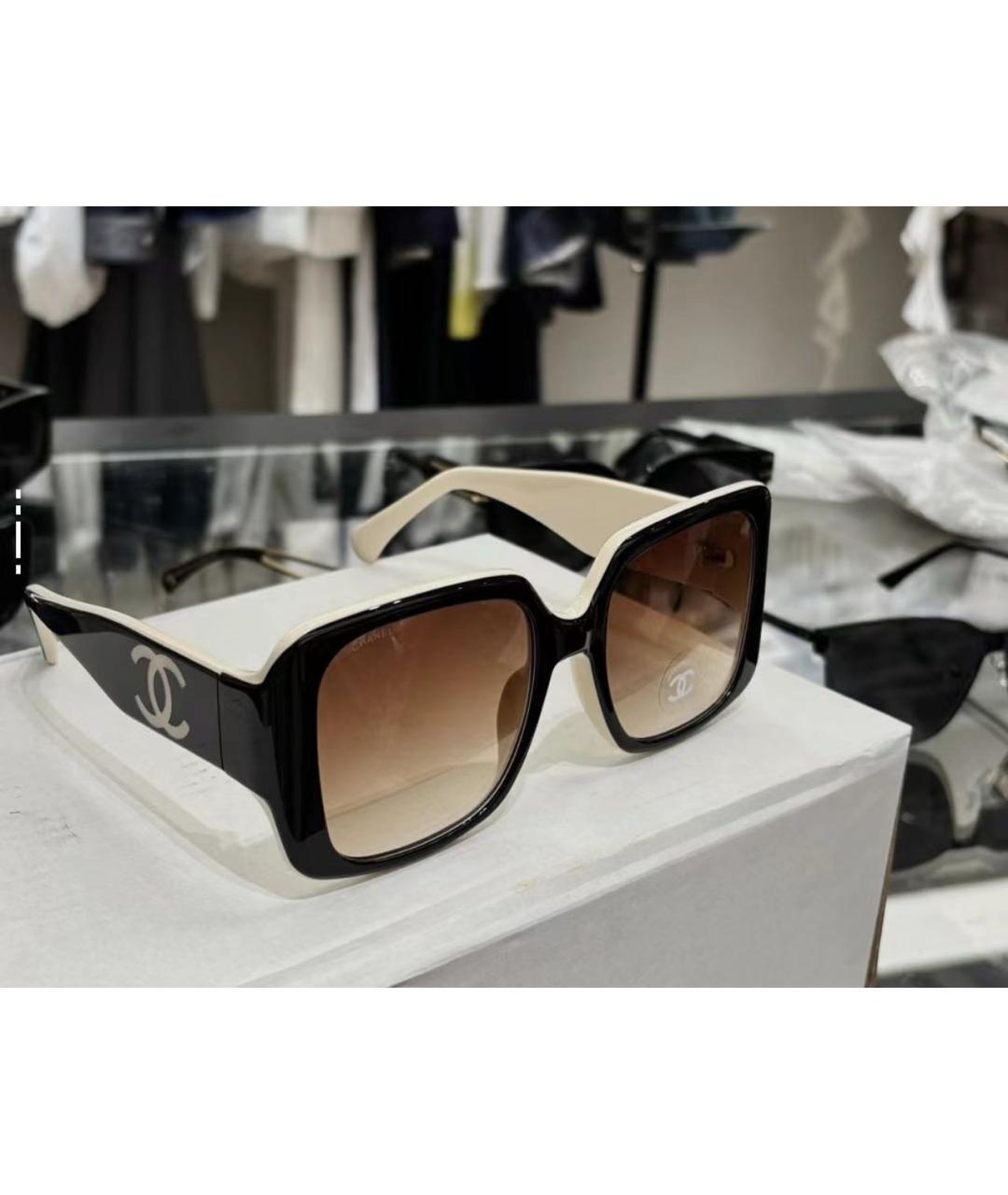CHANEL Черные пластиковые солнцезащитные очки, фото 5