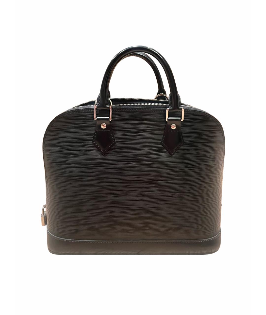 LOUIS VUITTON Черная кожаная сумка с короткими ручками, фото 1