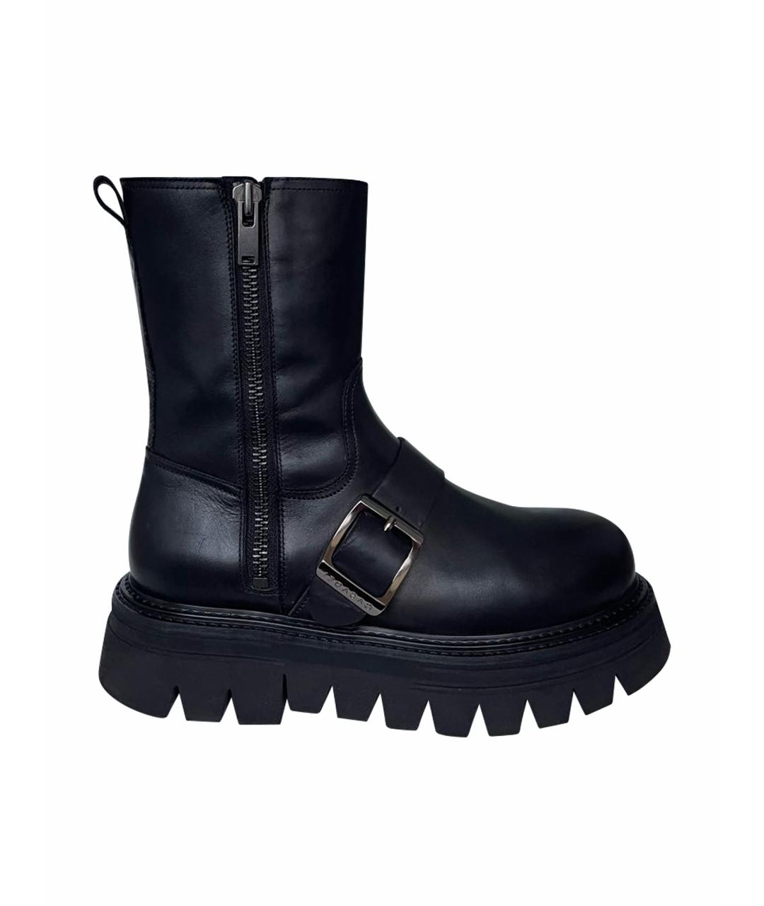CASADEI Черные кожаные ботинки, фото 1