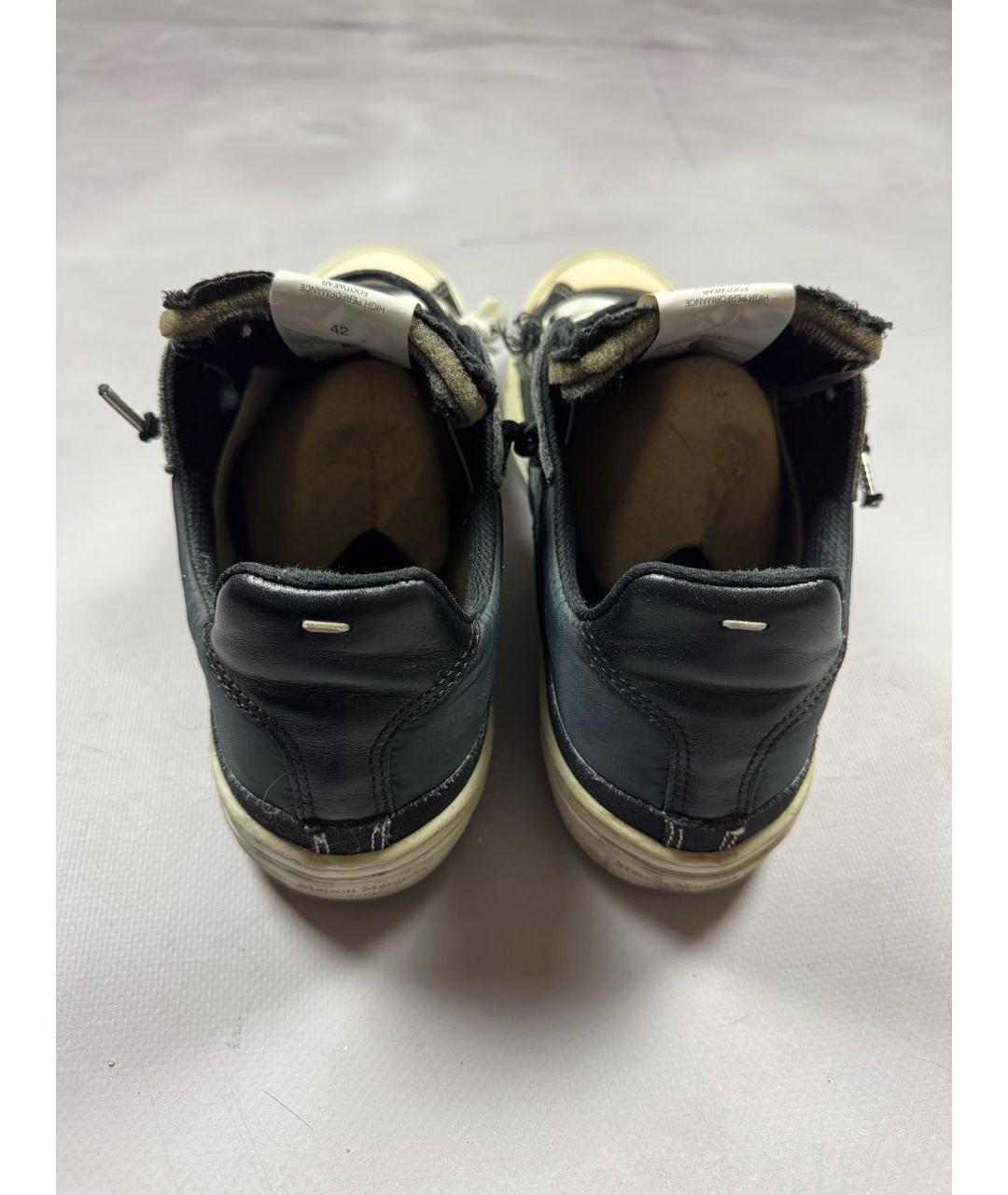 MAISON MARGIELA Черные текстильные низкие кроссовки / кеды, фото 5