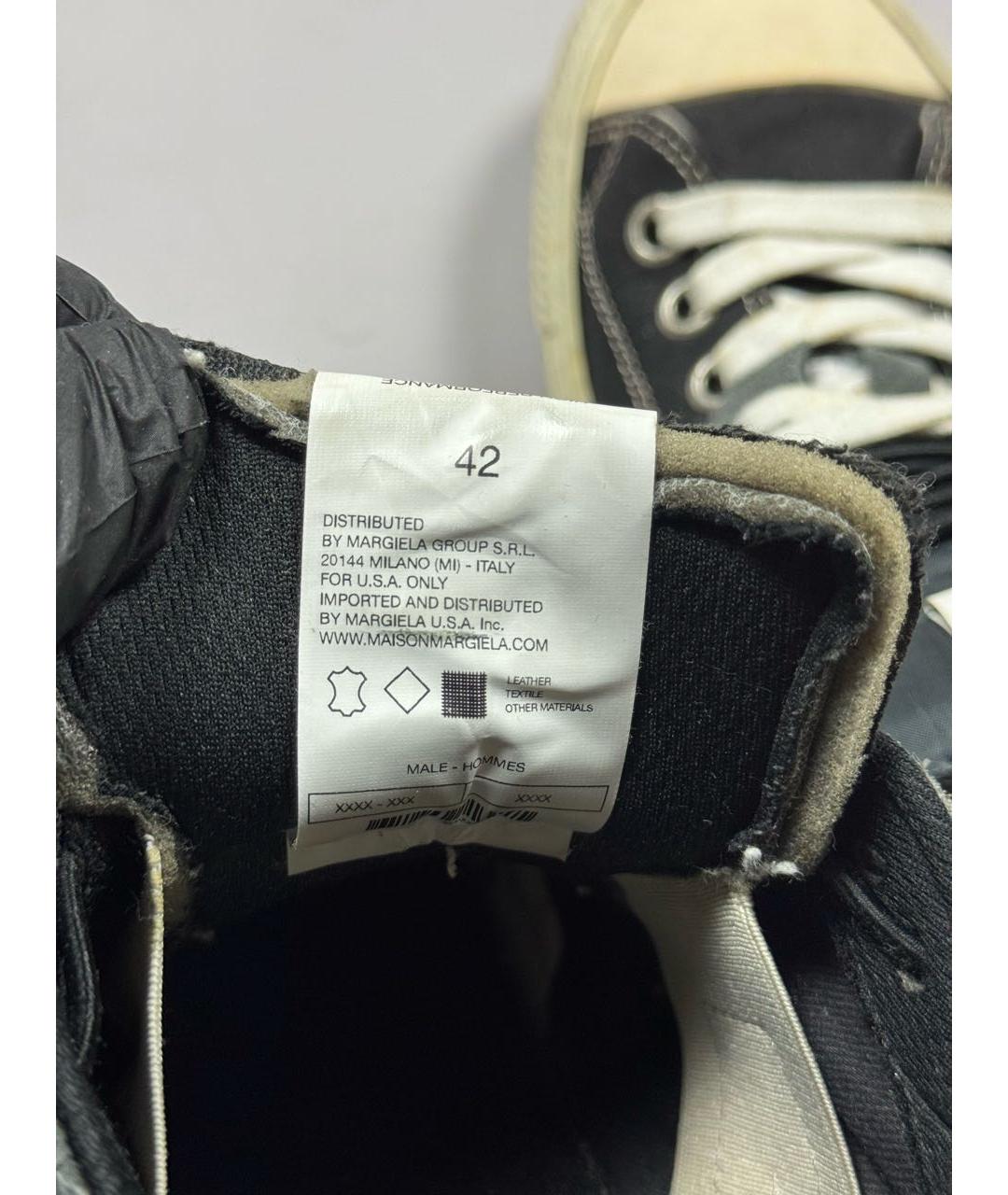 MAISON MARGIELA Черные текстильные низкие кроссовки / кеды, фото 7