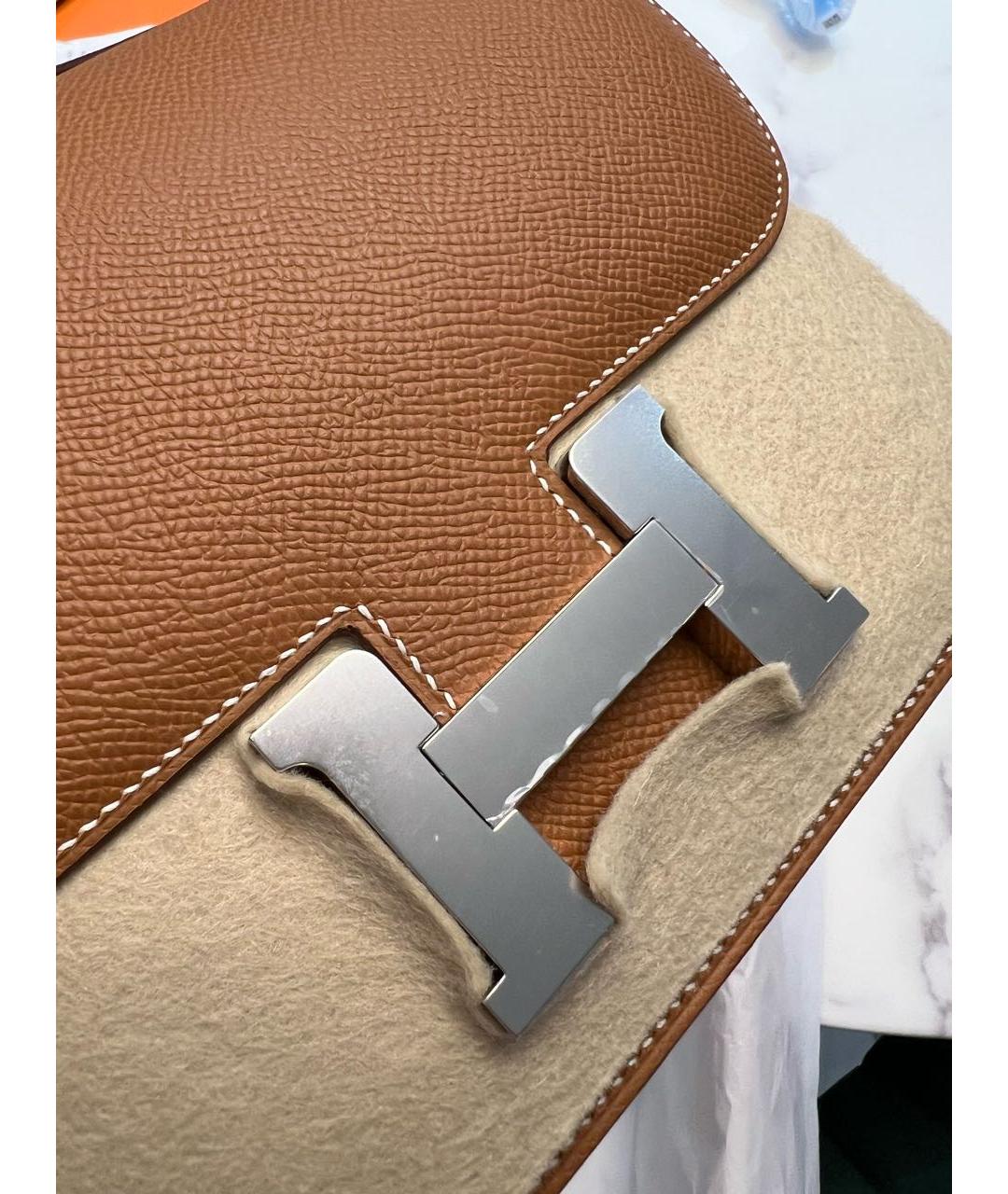 HERMES Коричневая кожаная сумка через плечо, фото 3