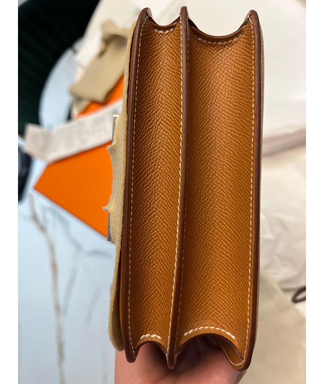 HERMES Коричневая кожаная сумка через плечо, фото 5