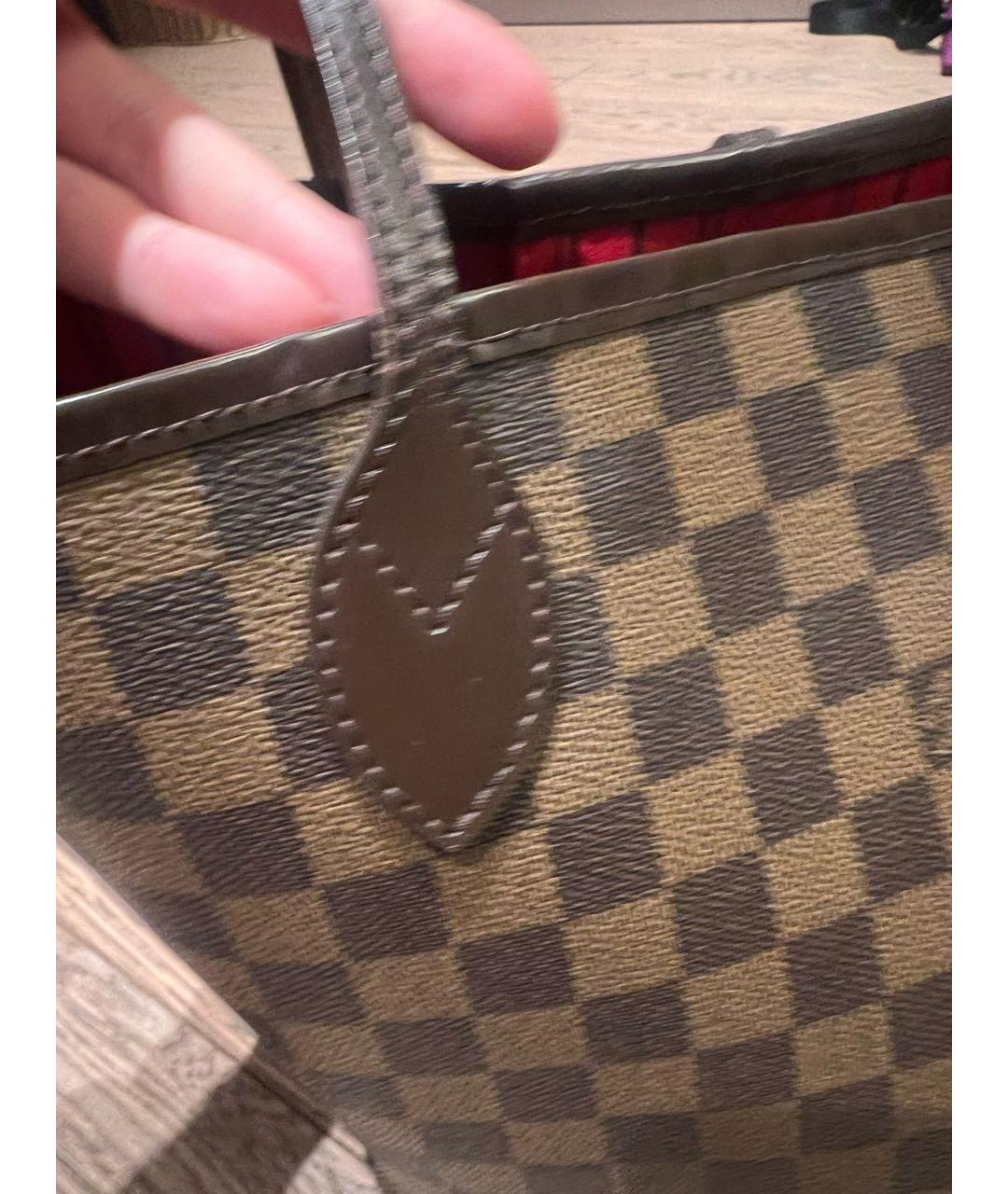 LOUIS VUITTON Коричневая кожаная сумка тоут, фото 5