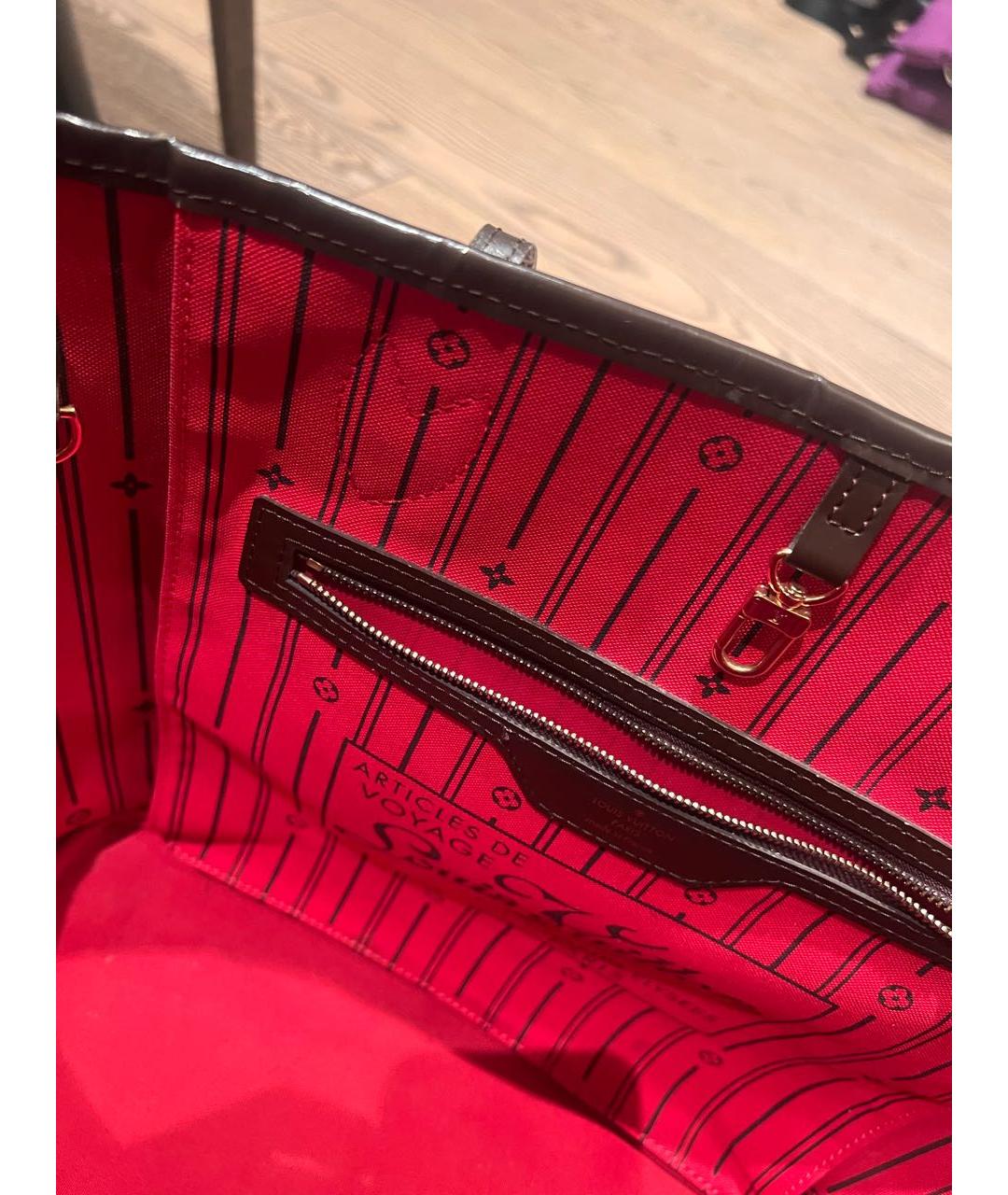 LOUIS VUITTON Коричневая кожаная сумка тоут, фото 4