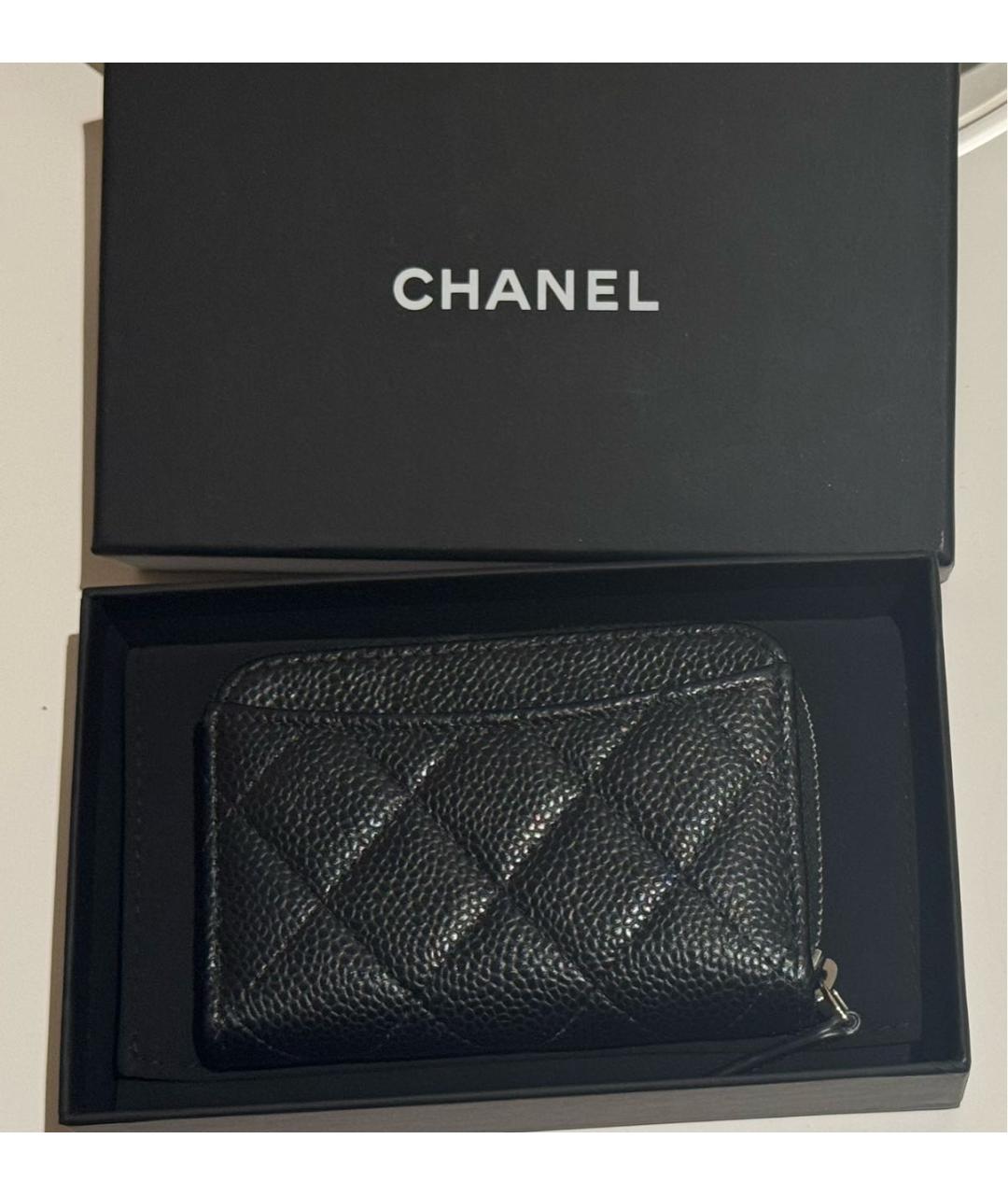 CHANEL Черный кожаный кошелек, фото 2